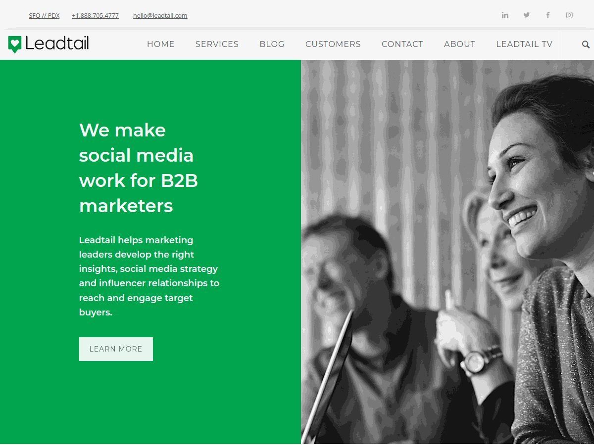 Leadtail website