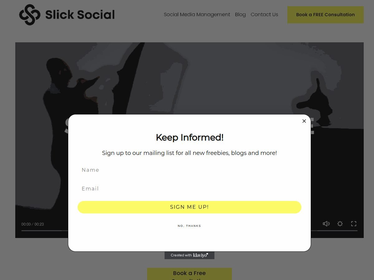 Slick Social Marketing website