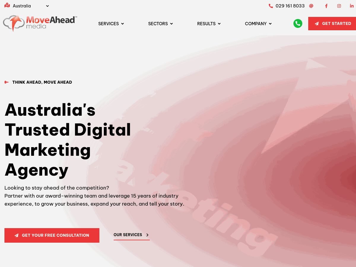 Move Ahead Media Australia website