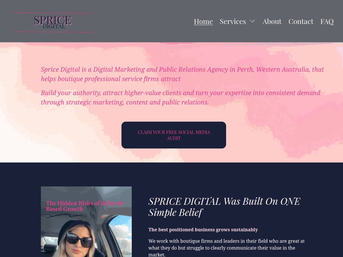 Sprice Digital website