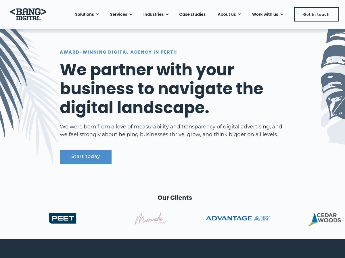 Bang Digital website