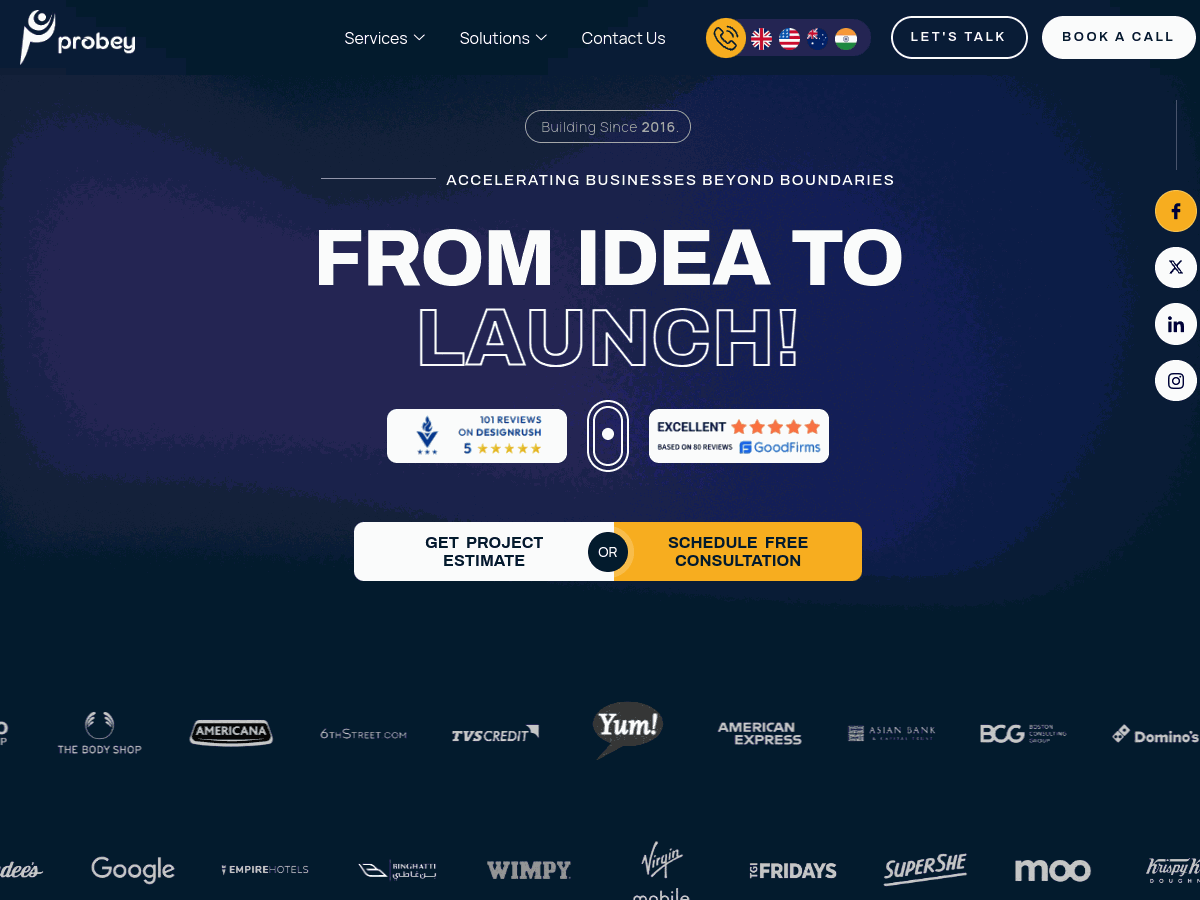 Probey Services website